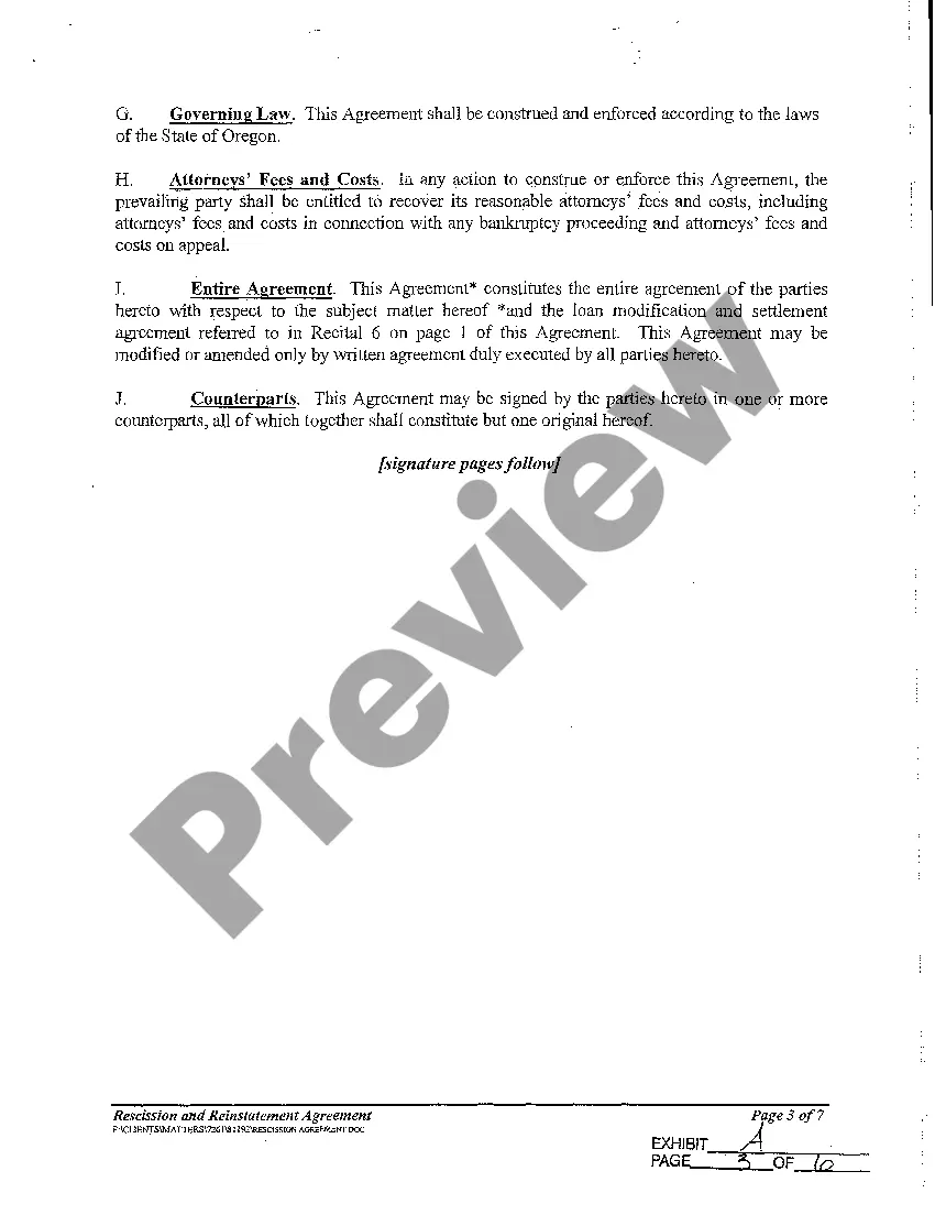 Preview A10 Rescission of Trustee's Deed and Reinstatement of Deed of Trust