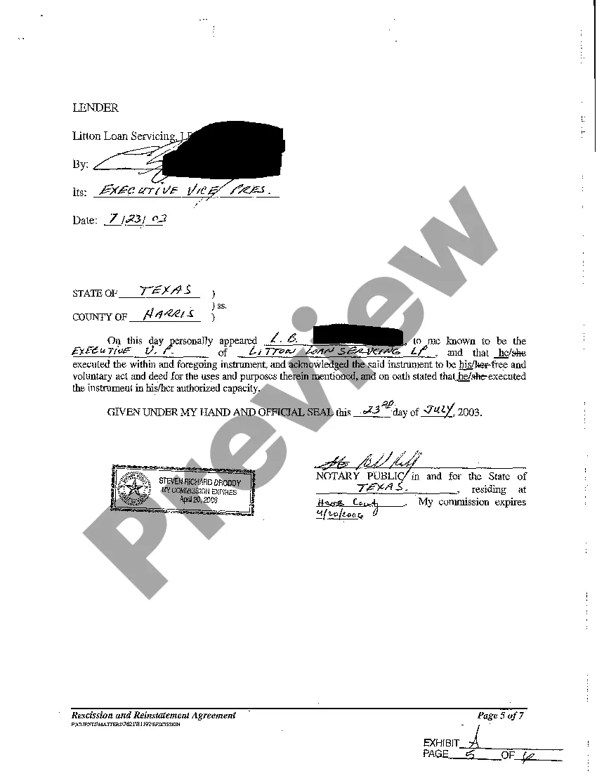 Preview A10 Rescission of Trustee's Deed and Reinstatement of Deed of Trust