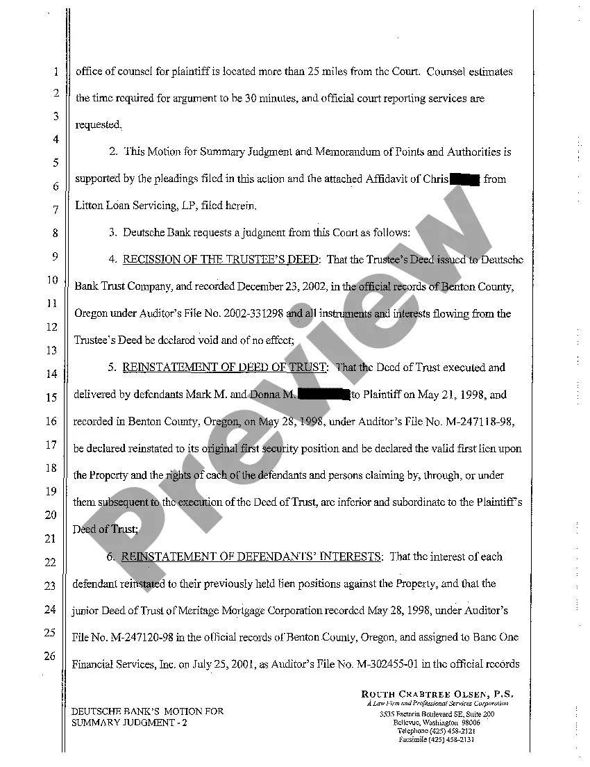 Preview A05 Plaintiff's Motion for Summary Judgment and Memorandum of Points and Authorities