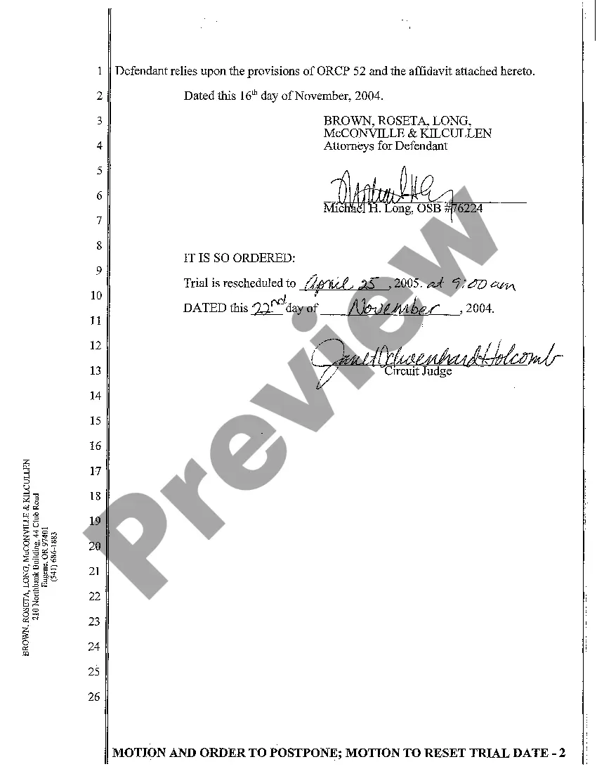 Preview A03 Motion and Order to Postpone