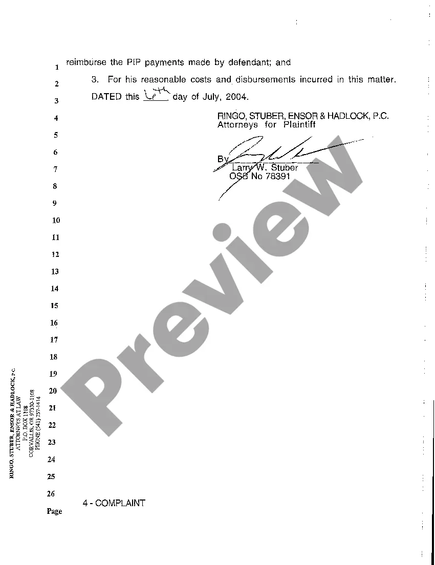 Get A01 Complaint for Insurance Subrogation after Motor Vehicle Accident Preview A01 Complaint for Insurance Subrogation after Motor Vehicle Accident