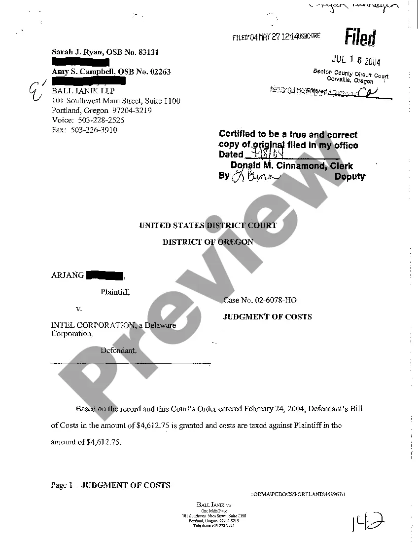 Preview A01 Affidavit in Support of Filing Foreign Judgment