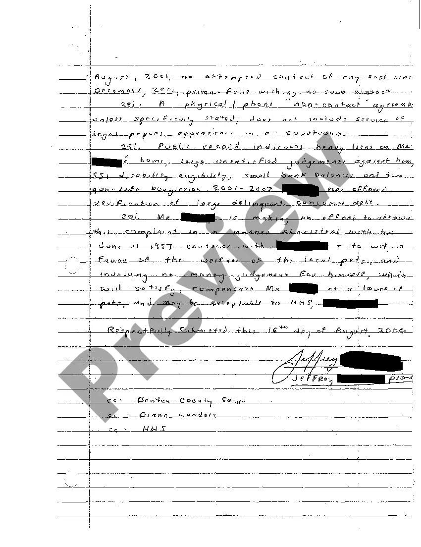 Preview A04 Handwritten Letter Discussing What Plaintiff Thinks is at Issue