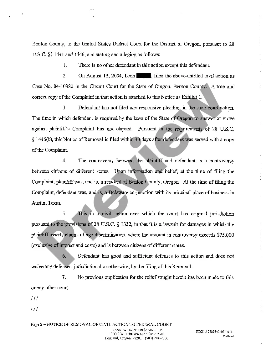 Get A05 Notice of Removal of Civil Action to Federal Court Preview A05 Notice of Removal of Civil Action to Federal Court