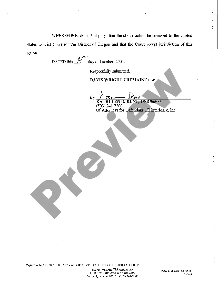 Get A05 Notice of Removal of Civil Action to Federal Court Preview A05 Notice of Removal of Civil Action to Federal Court