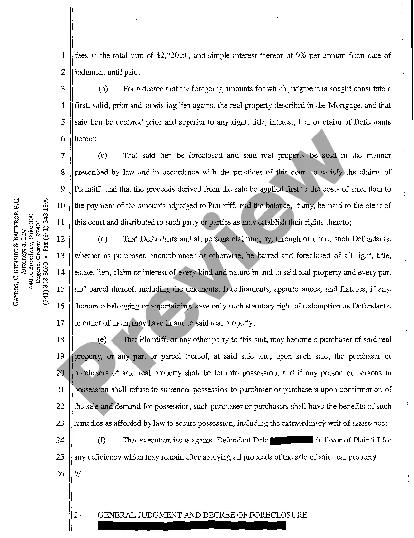 Preview A04 General Judgment and Decree of Foreclosure