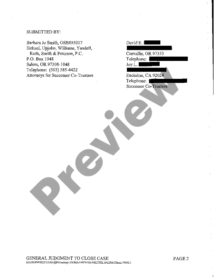 Preview A08 General Judgment to Close Case