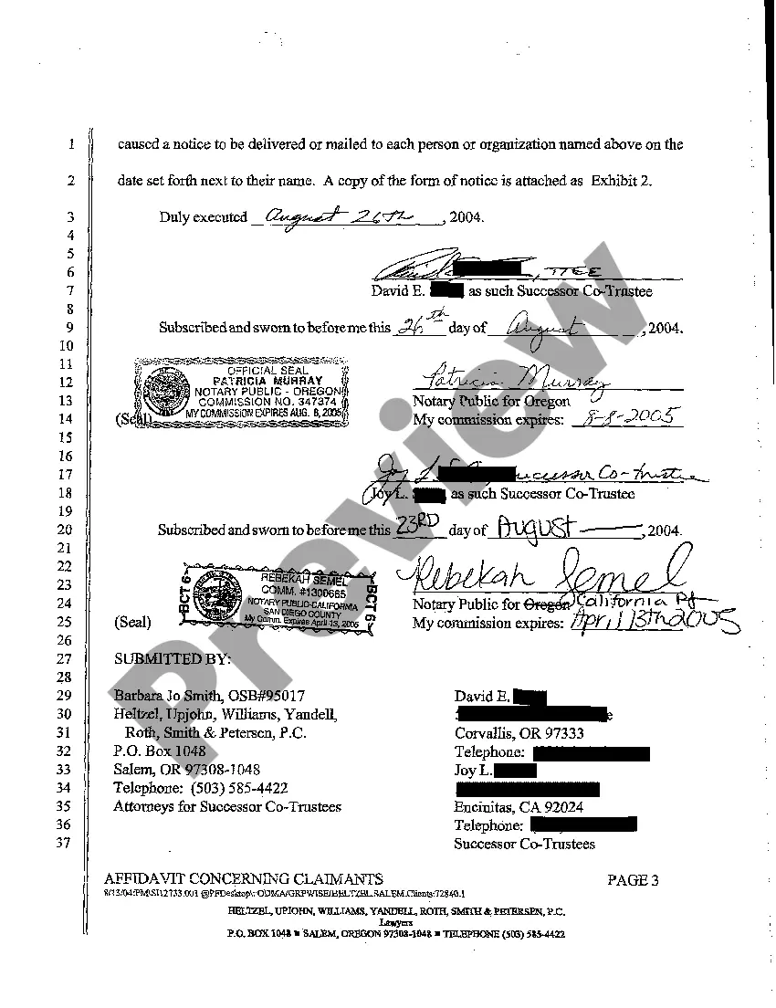 Get A04 Affidavit Concerning Claimants Preview A04 Affidavit Concerning Claimants