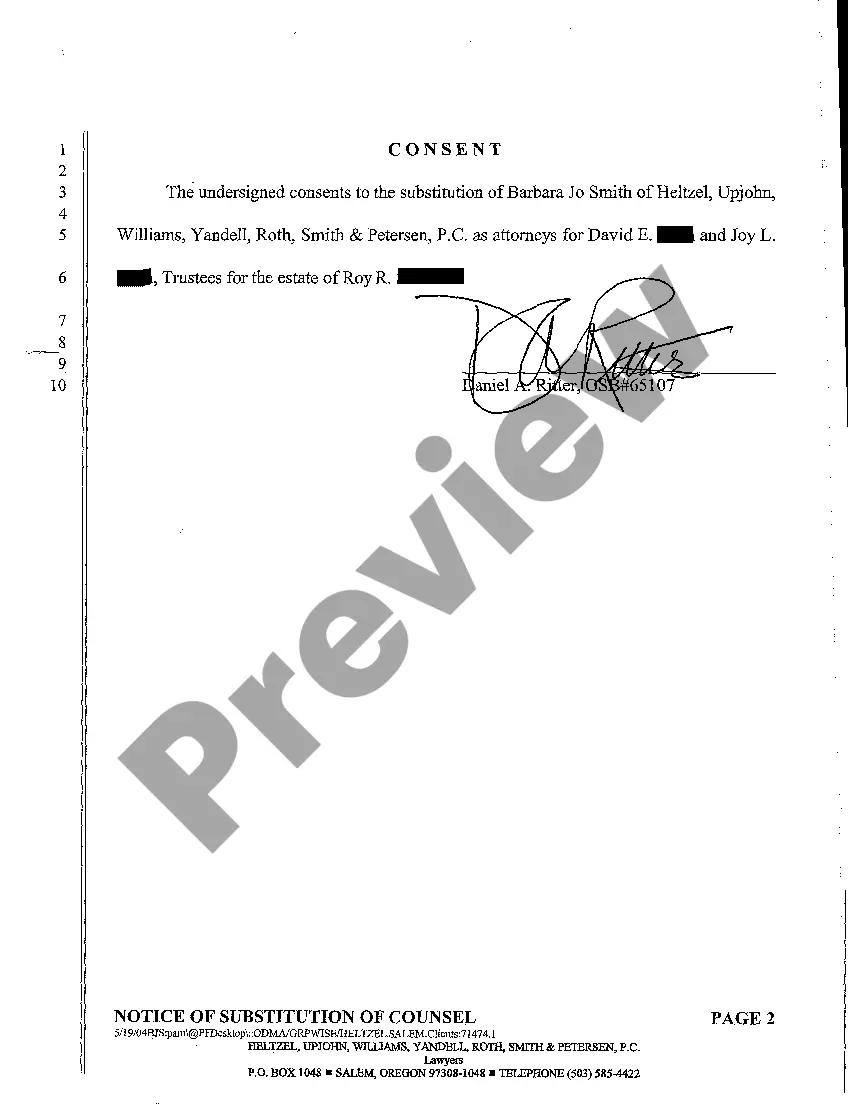 Get A03 Notice of Substitution of Counsel Preview A03 Notice of Substitution of Counsel