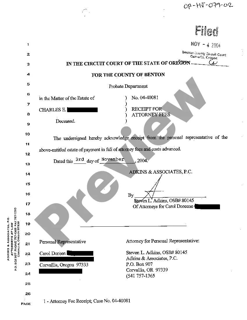 Preview A02 Receipt for Attorney Fees