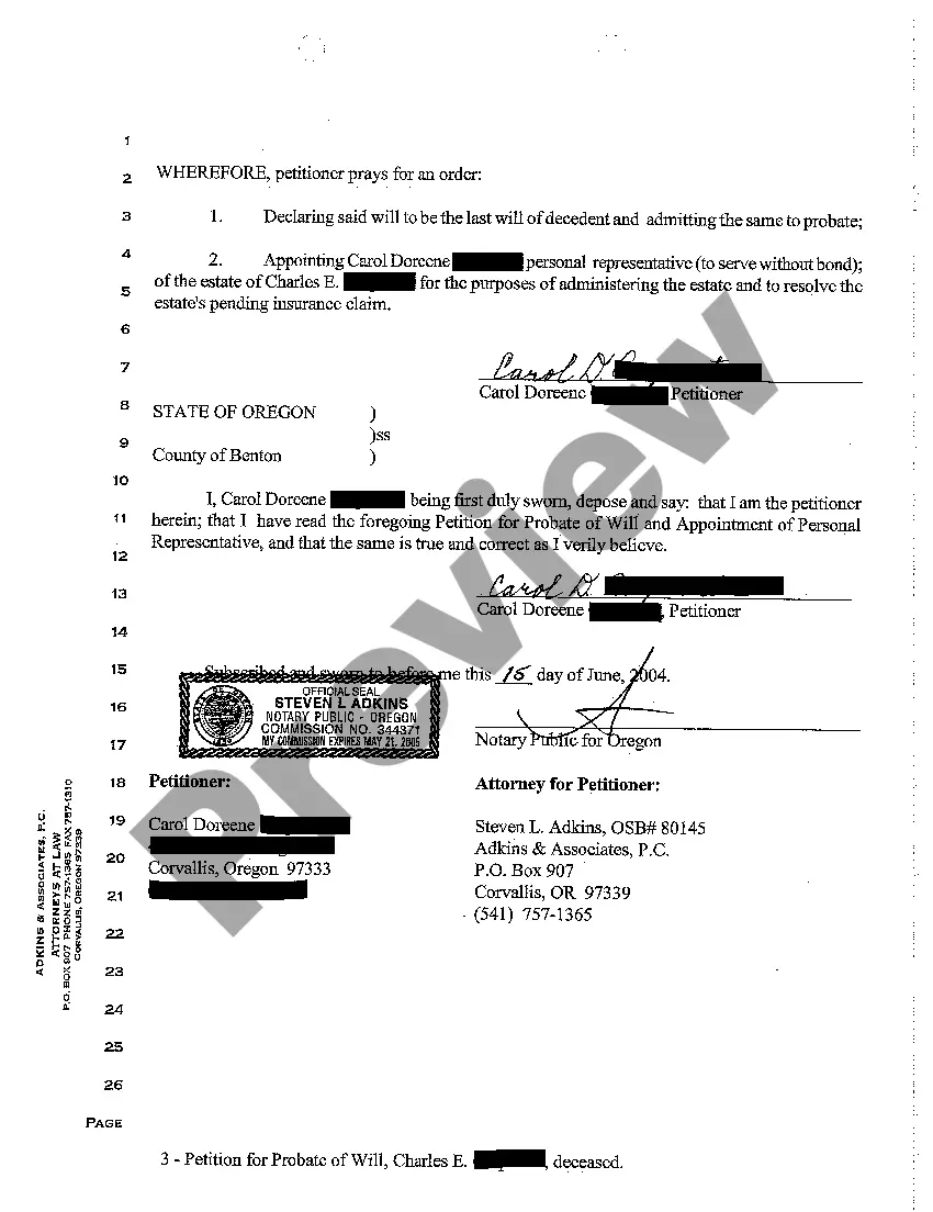 Preview A13 Petition for Appointment of Personal Representative for Purposes of Settling Personal Injury Claim