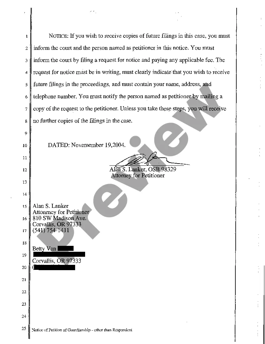 Preview A04 Notice of Petition to Appoint Guardian