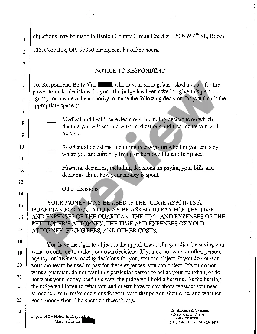 Get A05 Notice to Respondent of Petition to Appoint Guardian Preview A05 Notice to Respondent of Petition to Appoint Guardian