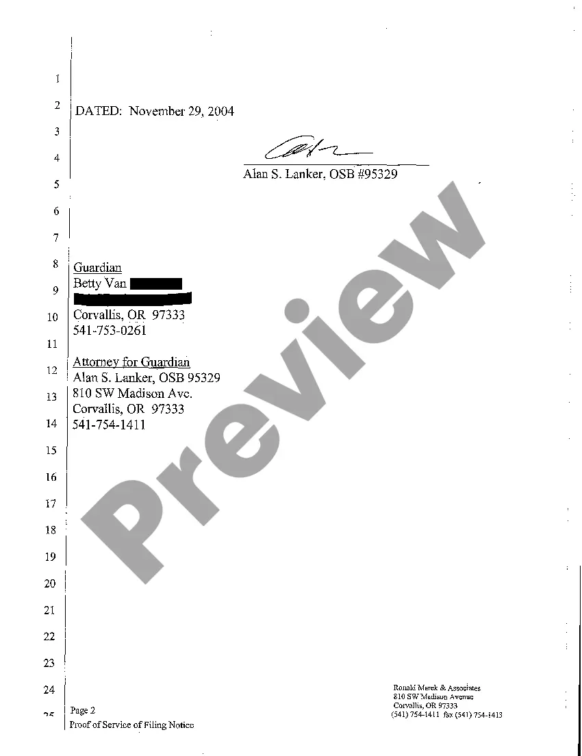 Preview A07 Proof of Service of Notice of Filing Petition