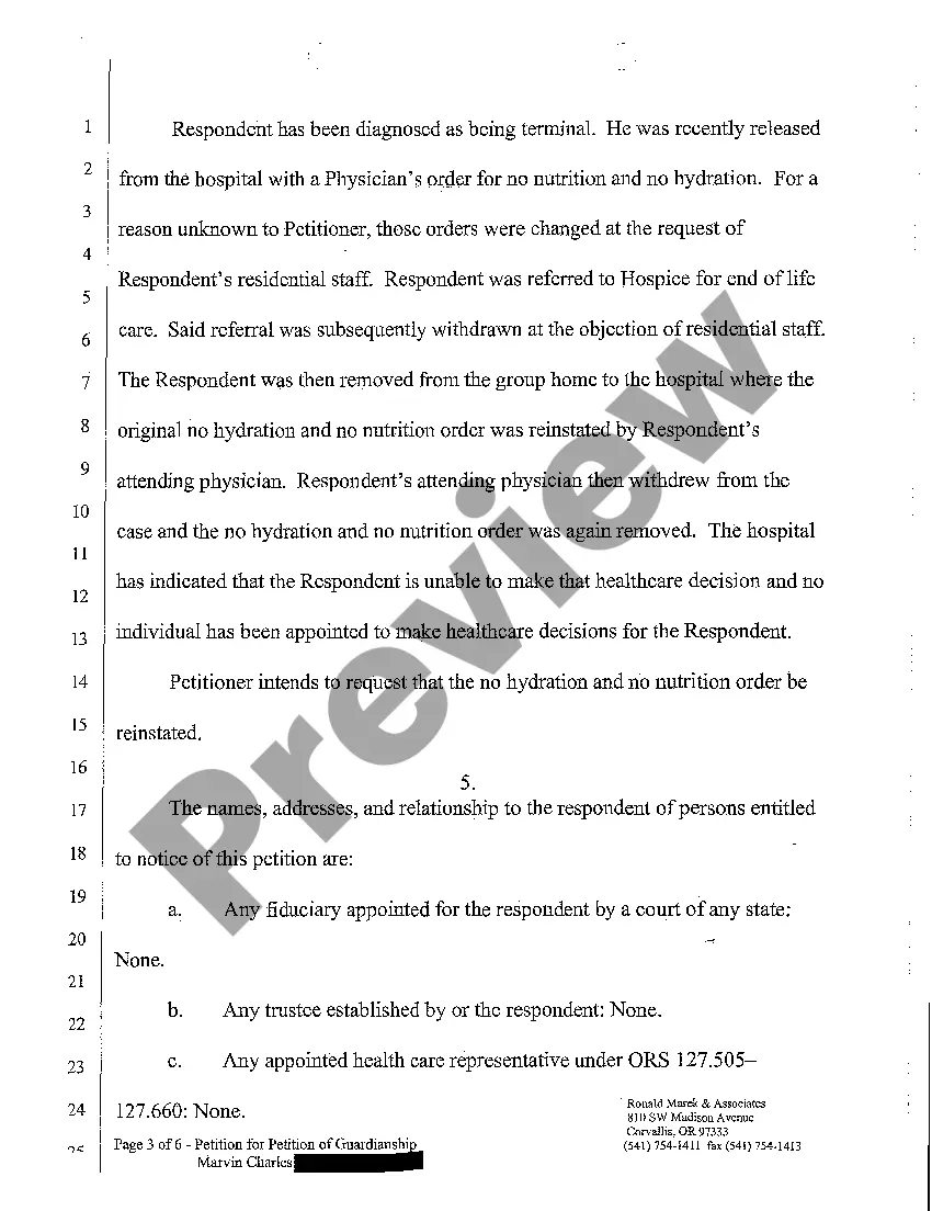 Get A09 Petition for Appointment of Guardian and Order Allowing Withholding of Medical Care Preview A09 Petition for Appointment of Guardian and Order Allowing Withholding of Medical Care