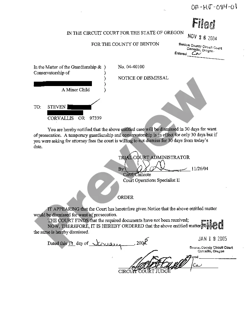 Preview A01 Notice of Dismissal