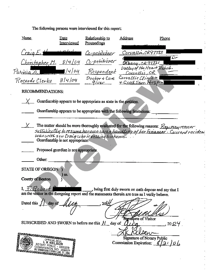 Preview A02 Report of Visitor regarding Guardianship