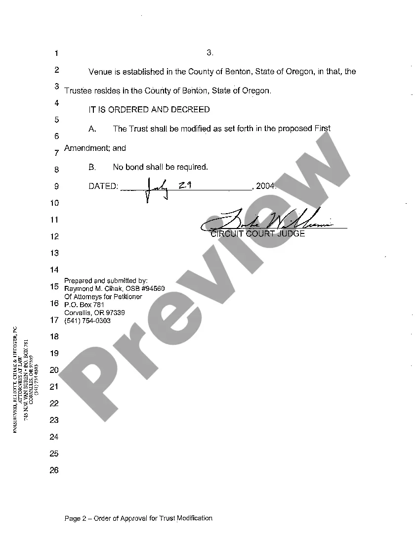Get A01 Order of Approval for Trust Modification Preview A01 Order of Approval for Trust Modification