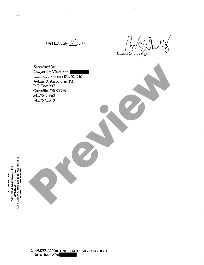 Get A05 Order Appointing Temporary Guardian Preview A05 Order Appointing Temporary Guardian