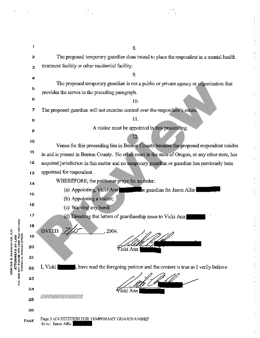 Get A01 Petition for Appointment of Temporary Guardian Preview A01 Petition for Appointment of Temporary Guardian