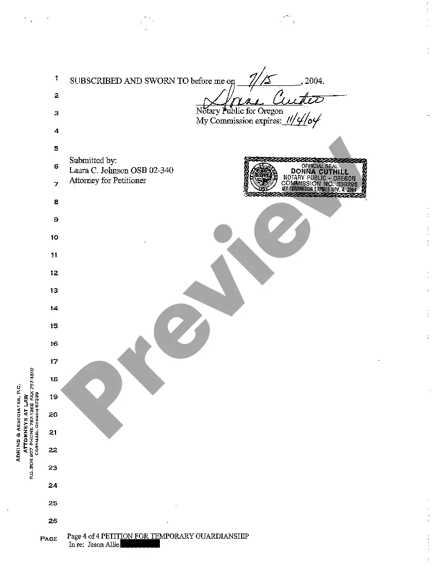 Get A01 Petition for Appointment of Temporary Guardian Preview A01 Petition for Appointment of Temporary Guardian