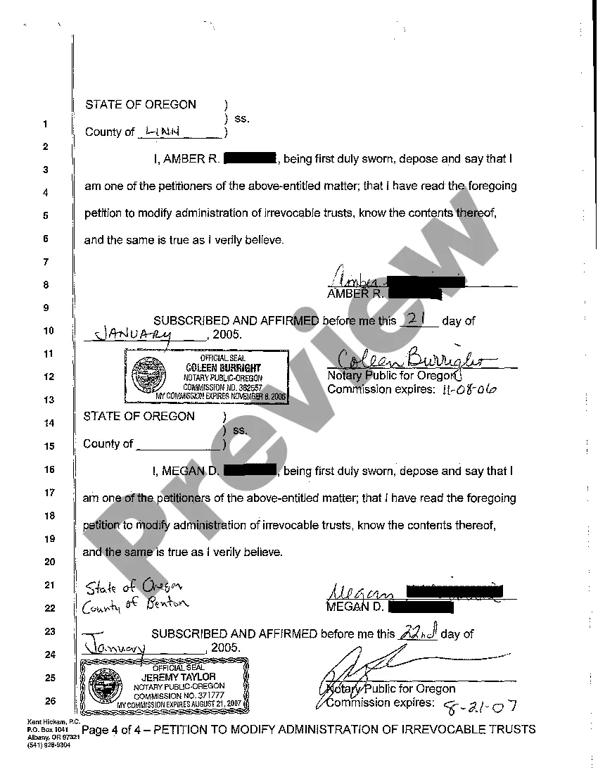 Preview A04 Petition to Modify Administration of Irrevocable Trusts