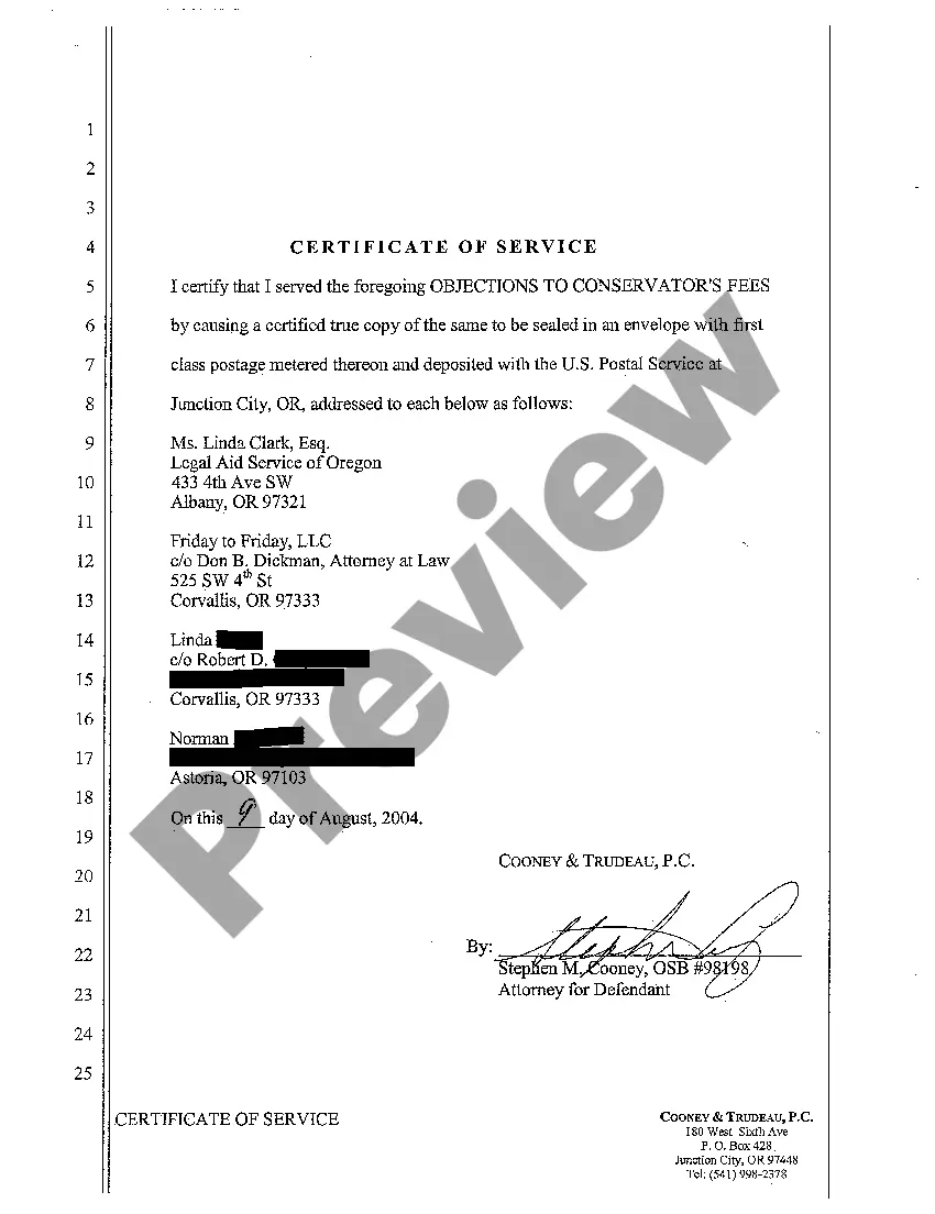 Preview A03 Objection to Conservator's First and Final Accounting