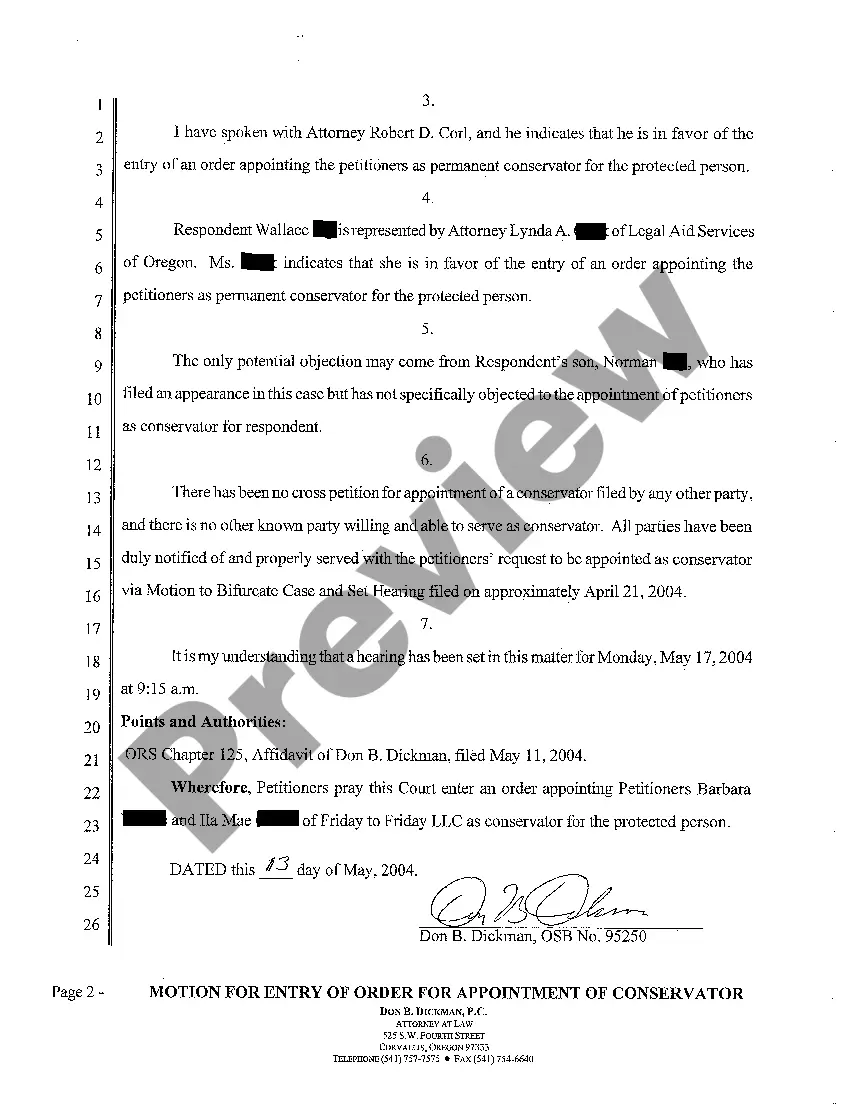 Preview A19 Motion for Entry of Order For Appointment of Conservator