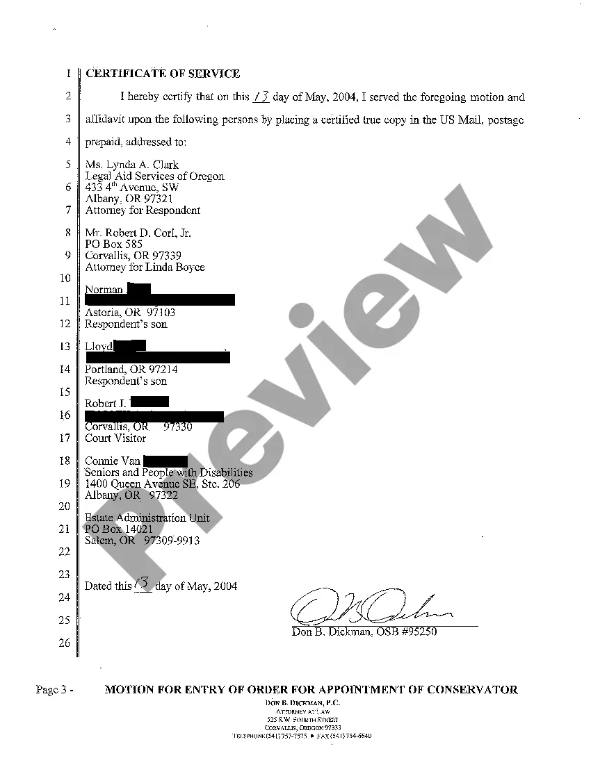 Preview A19 Motion for Entry of Order For Appointment of Conservator