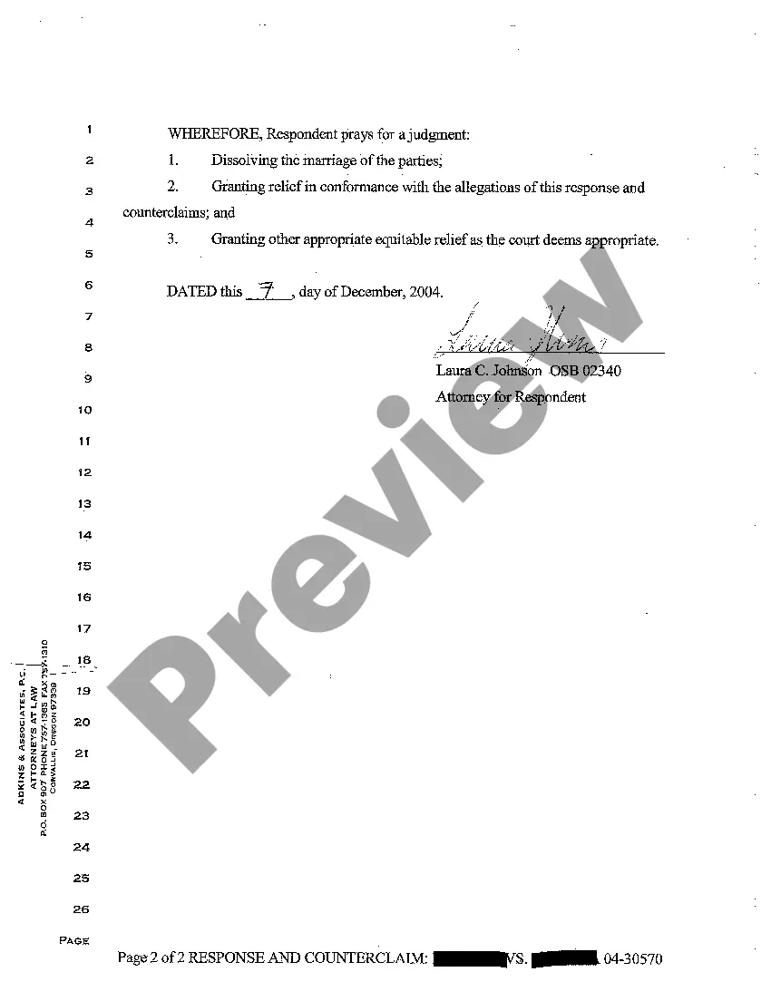 Preview A08 Response and Counterclaim