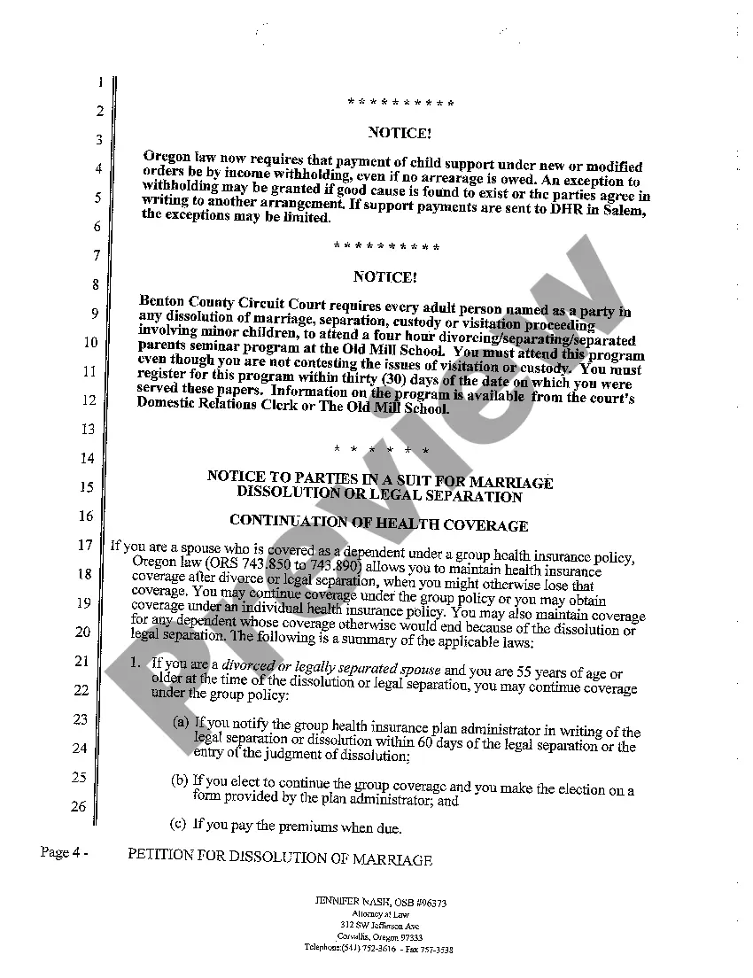 Preview A01 Petition for Dissolution of Marriage
