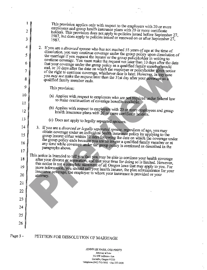 Preview A01 Petition for Dissolution of Marriage