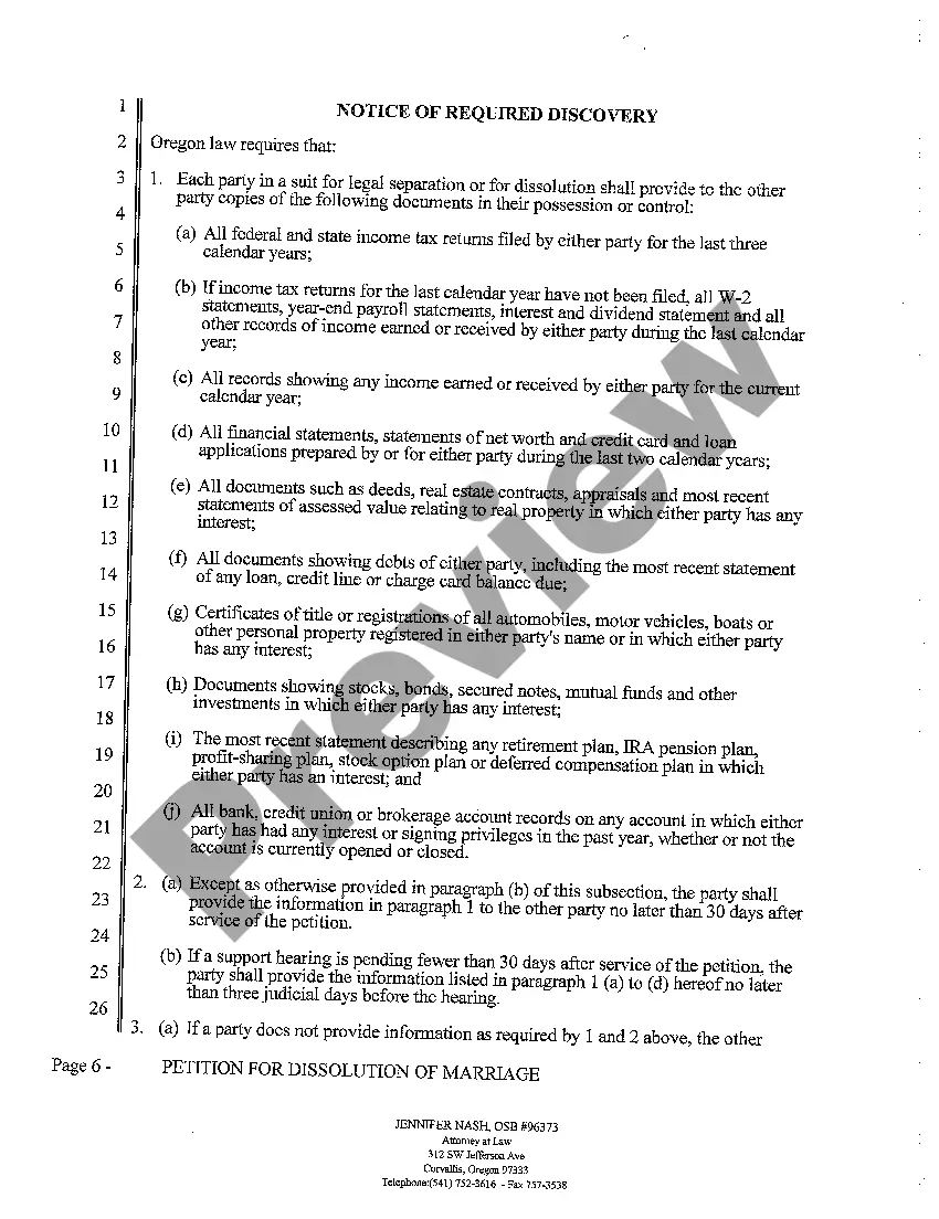 Preview A01 Petition for Dissolution of Marriage