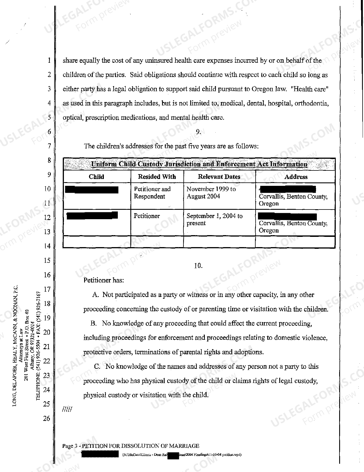 Oregon Petition for Dissolution of Marriage | US Legal Forms