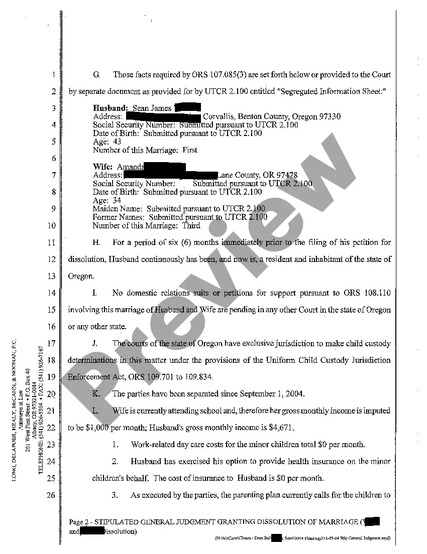 Get A09 Stipulated General Judgment Granting Dissolution of Marriage and Money Award Preview A09 Stipulated General Judgment Granting Dissolution of Marriage and Money Award