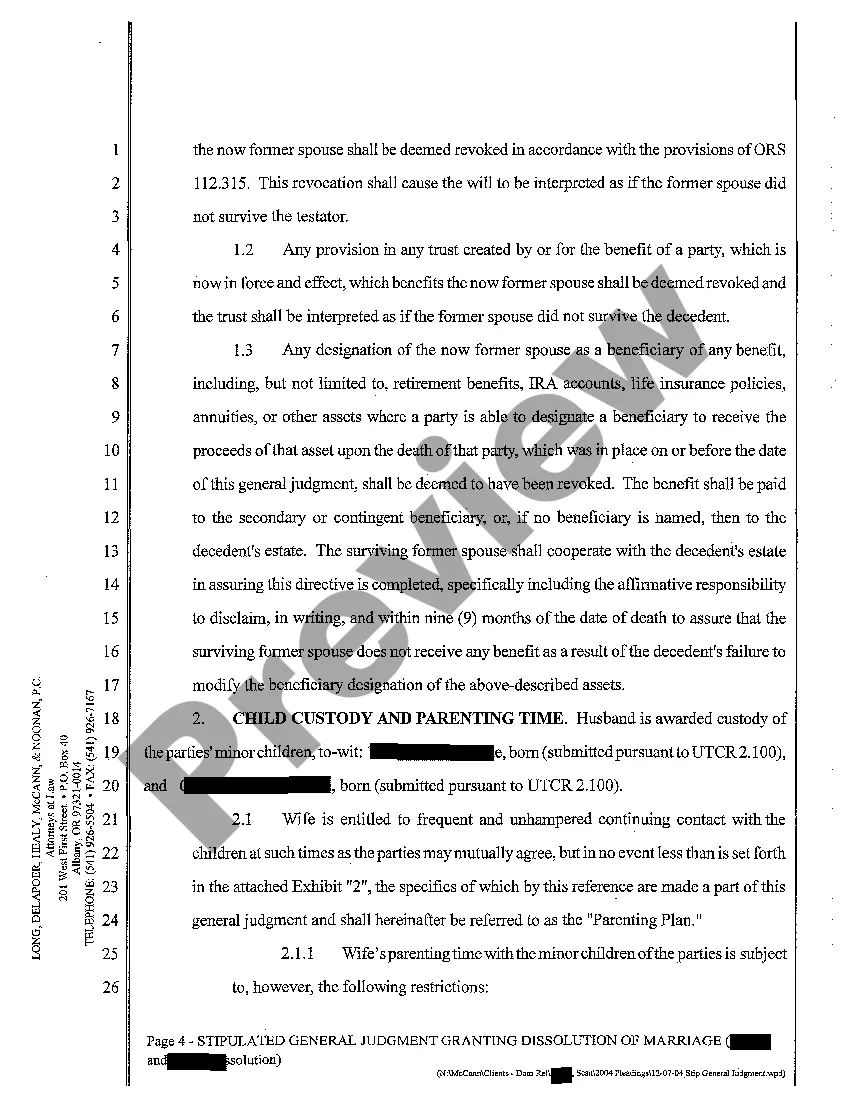Get A09 Stipulated General Judgment Granting Dissolution of Marriage and Money Award Preview A09 Stipulated General Judgment Granting Dissolution of Marriage and Money Award