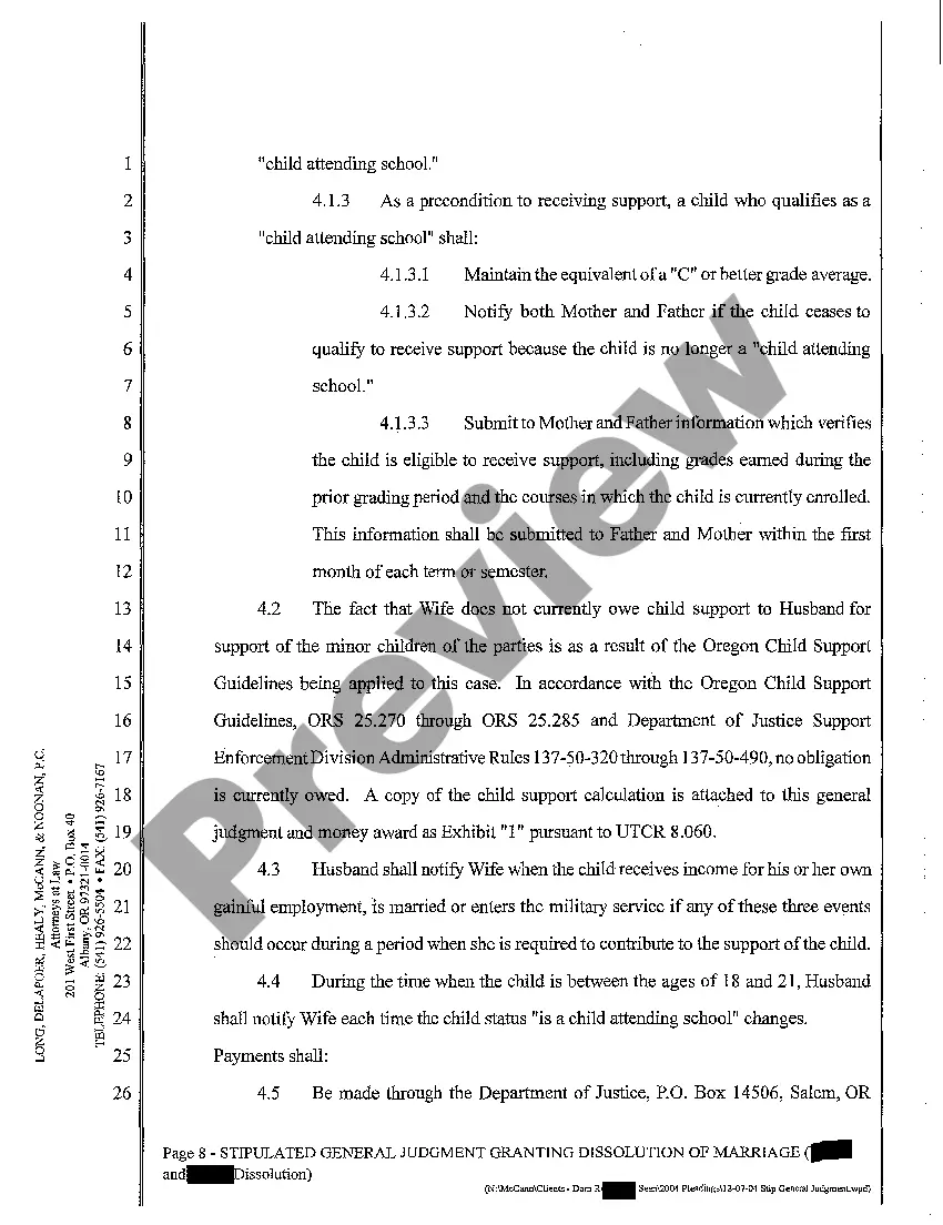 Get A09 Stipulated General Judgment Granting Dissolution of Marriage and Money Award Preview A09 Stipulated General Judgment Granting Dissolution of Marriage and Money Award