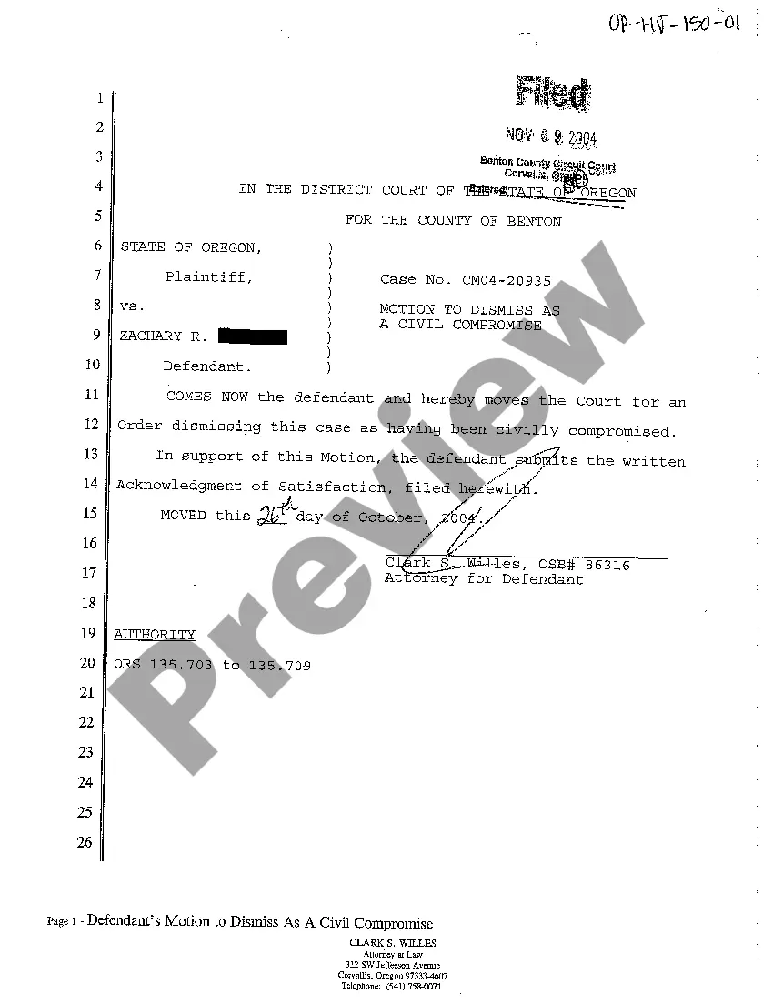 Preview A01 Motion to Dismiss as a Civil Compromise