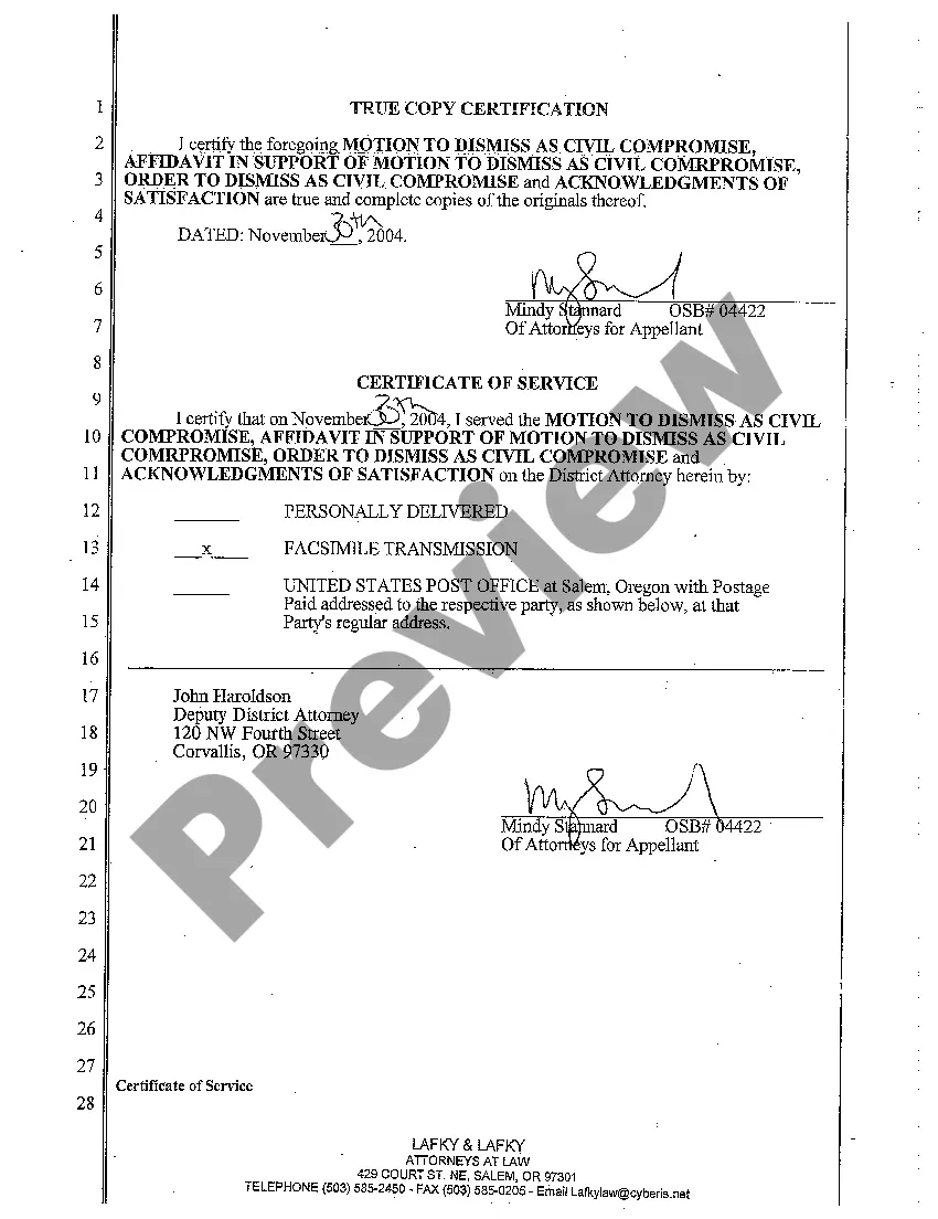 Preview A03 Motion to Dismiss as a Civil Compromise