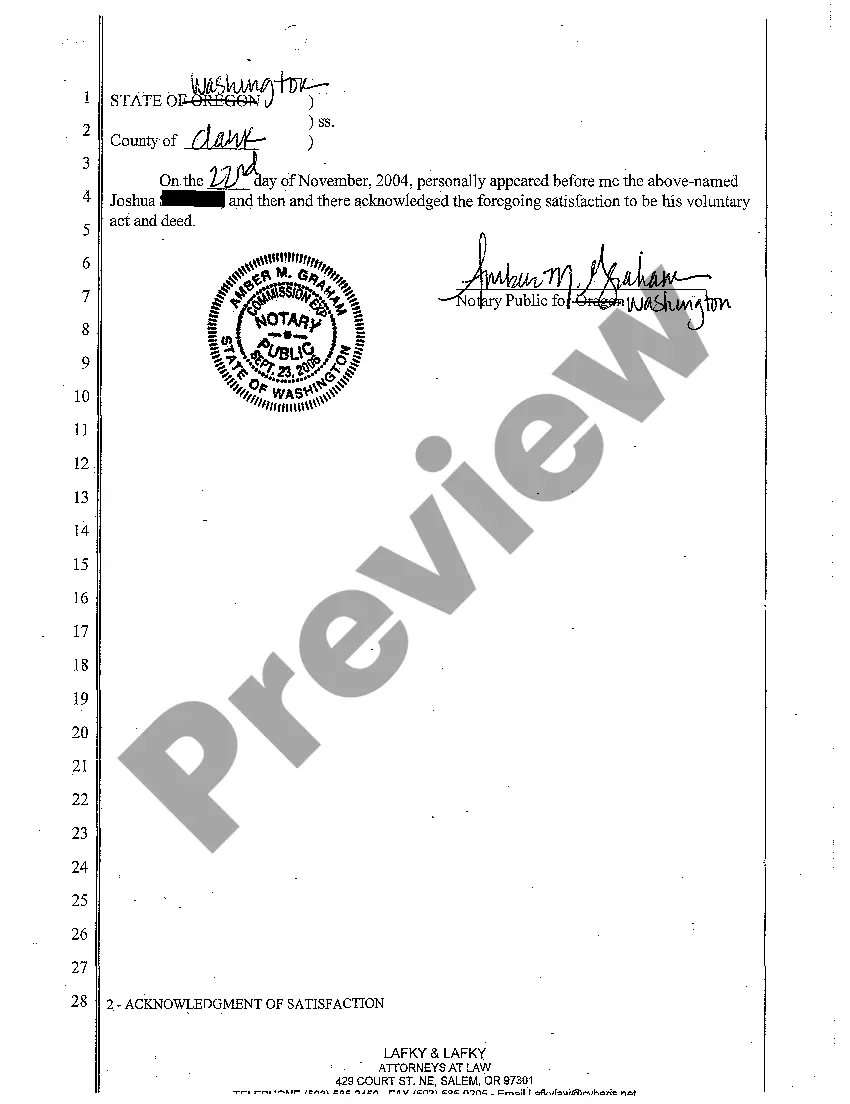 Get A05 Acknowledgment of Satisfaction Preview A05 Acknowledgment of Satisfaction