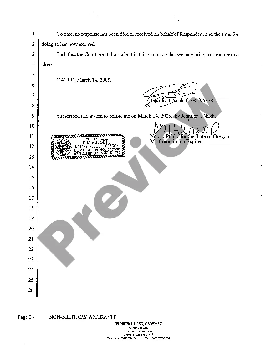 Preview A05 Non-Military Affidavit