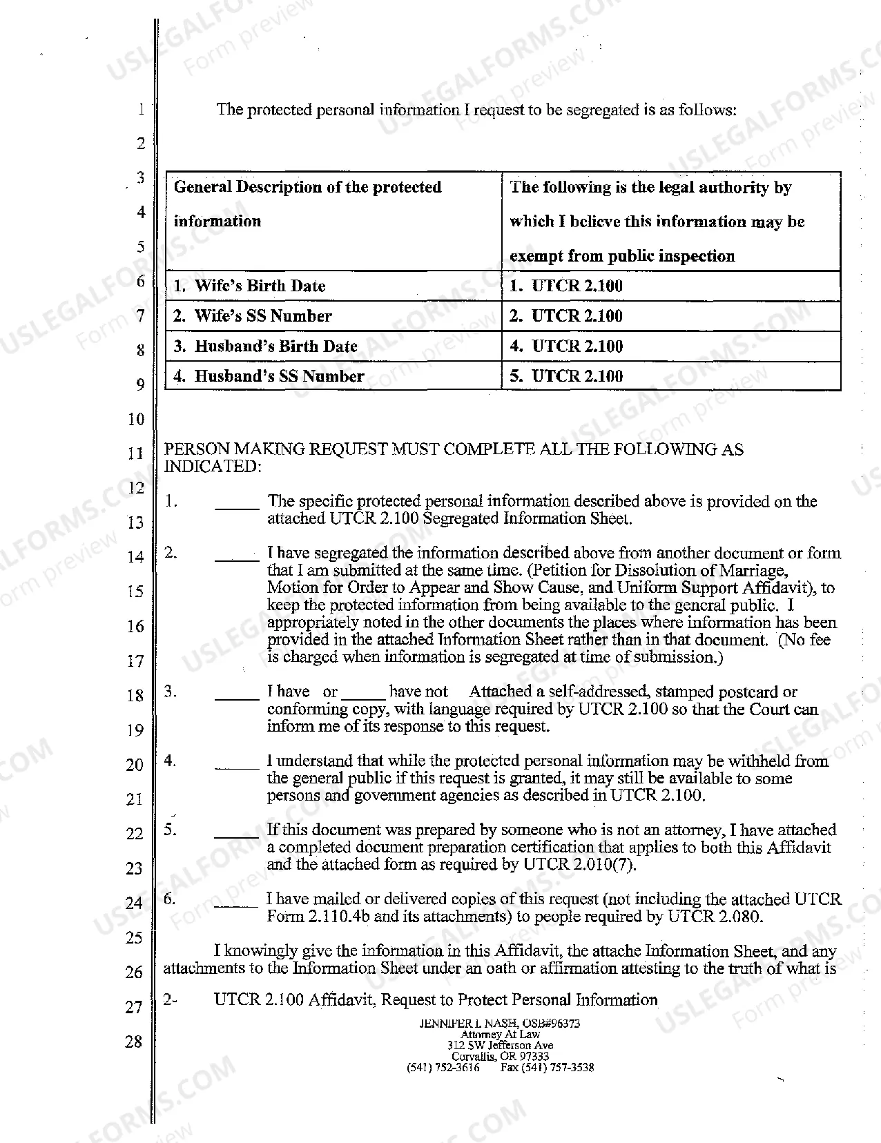 Preview A03 Affidavit regarding Petition for Dissolution