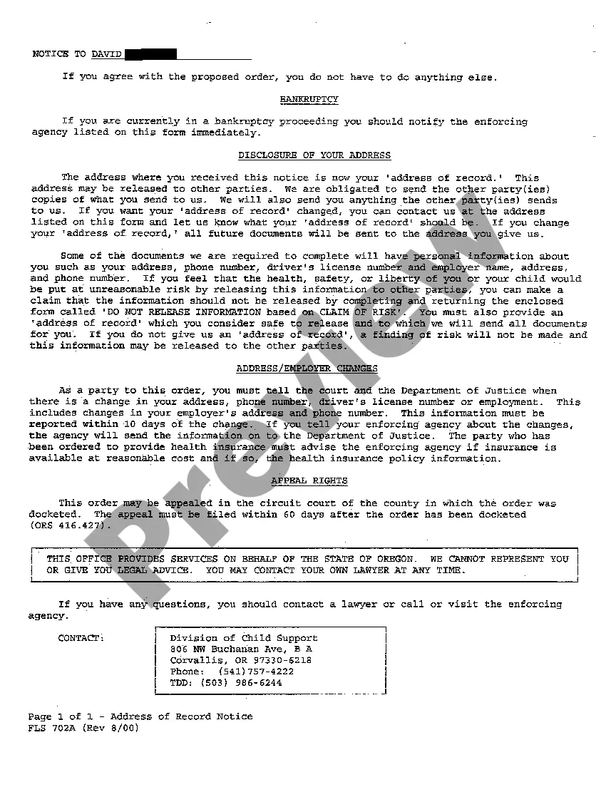 Preview A18 Notice and Finding of Financial Responsibility and Proposed Final Order