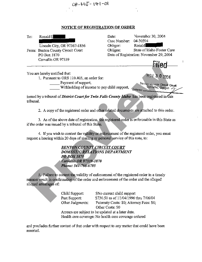 Preview A01 Notice of Registration of Order