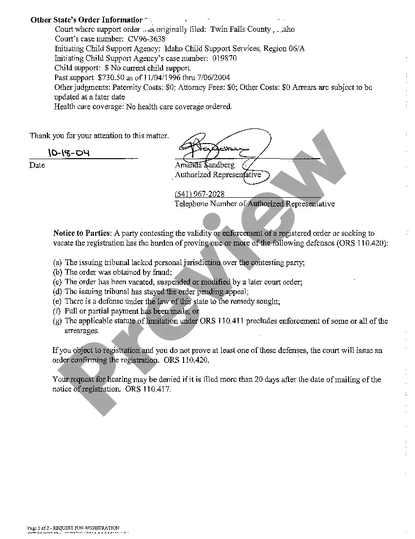 Preview A02 Request for Registration of Default Judgment