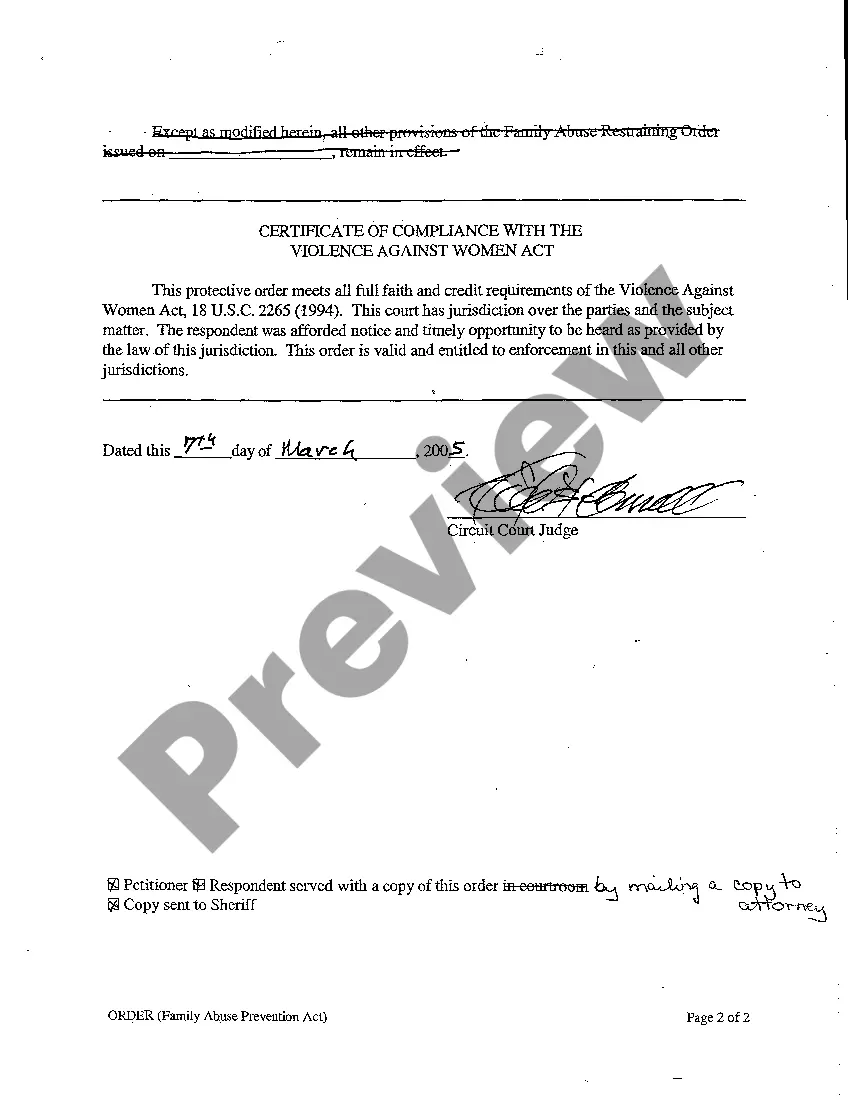 Get A01 Order from Hearing to Contest Restraining Order Preview A01 Order from Hearing to Contest Restraining Order