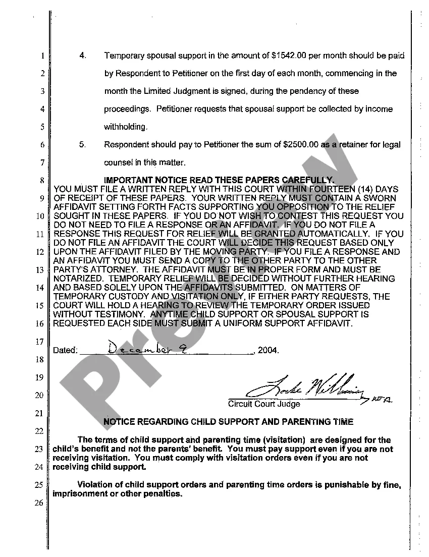 Preview A01 Ex Parte Order to Show Cause Re Temporary Relief