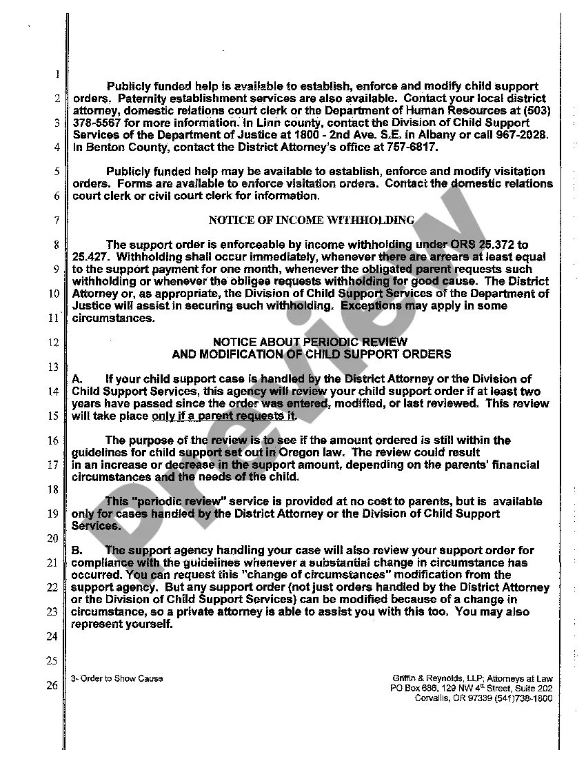 Preview A01 Ex Parte Order to Show Cause Re Temporary Relief