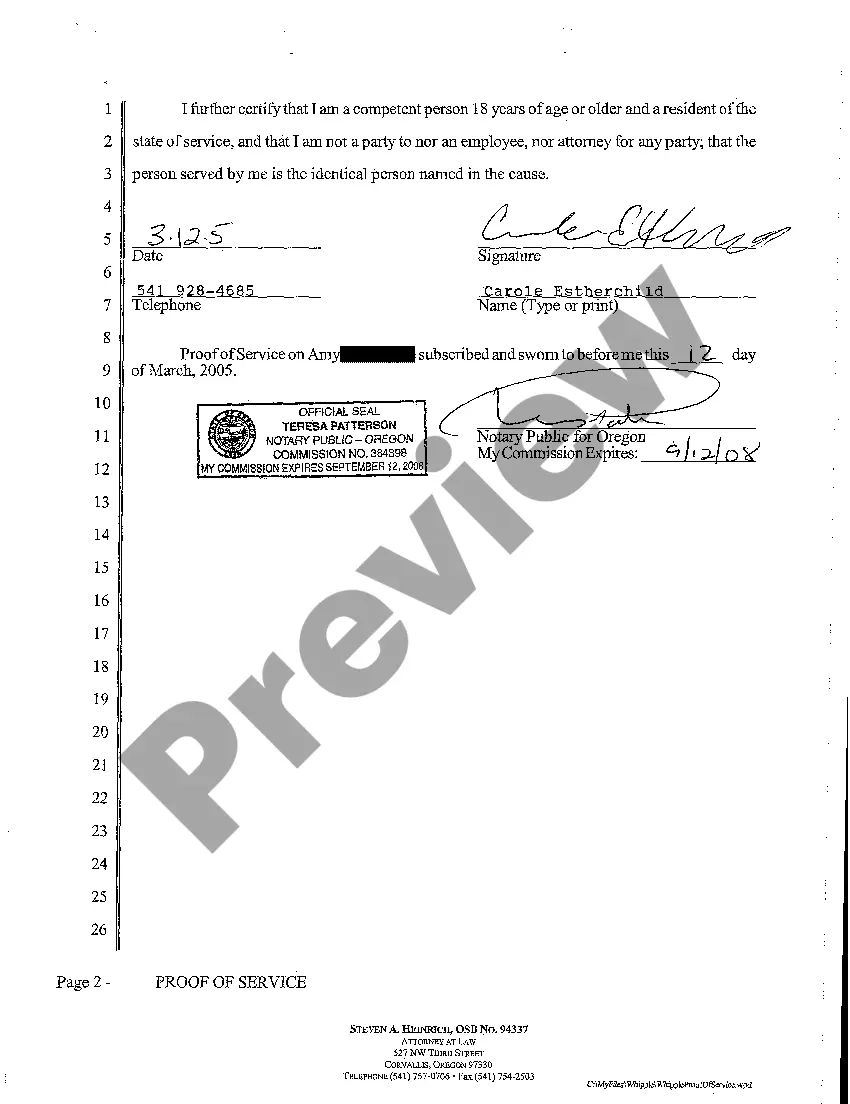 Get A02 Proof of Service Preview A02 Proof of Service