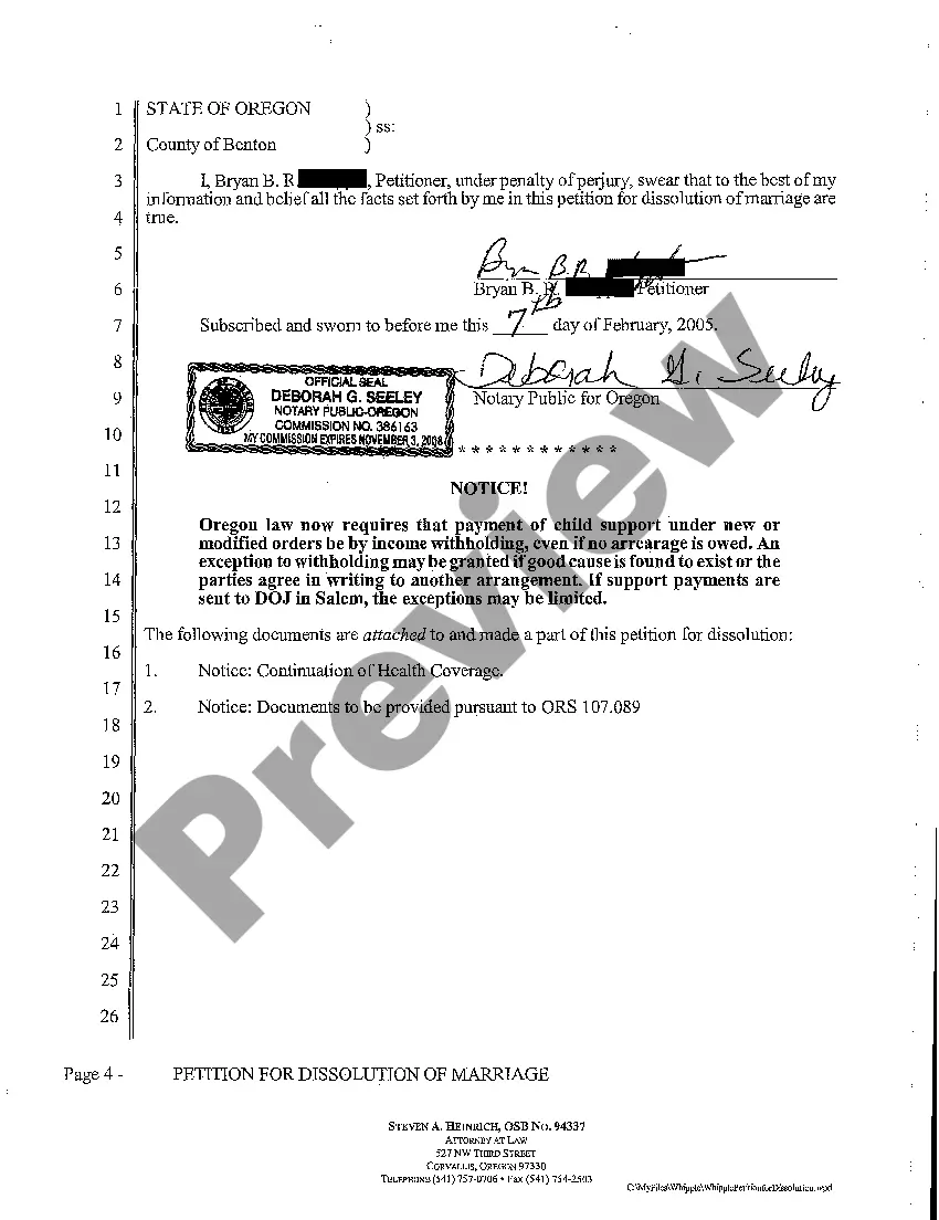 Preview A01 Petition for Dissolution of Marriage